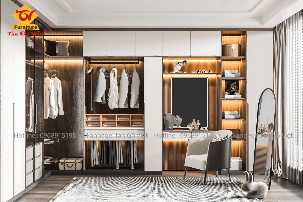 Các yếu tố tạo nên sự sang trọng trong thiết kế phòng thay đồ hiện đại