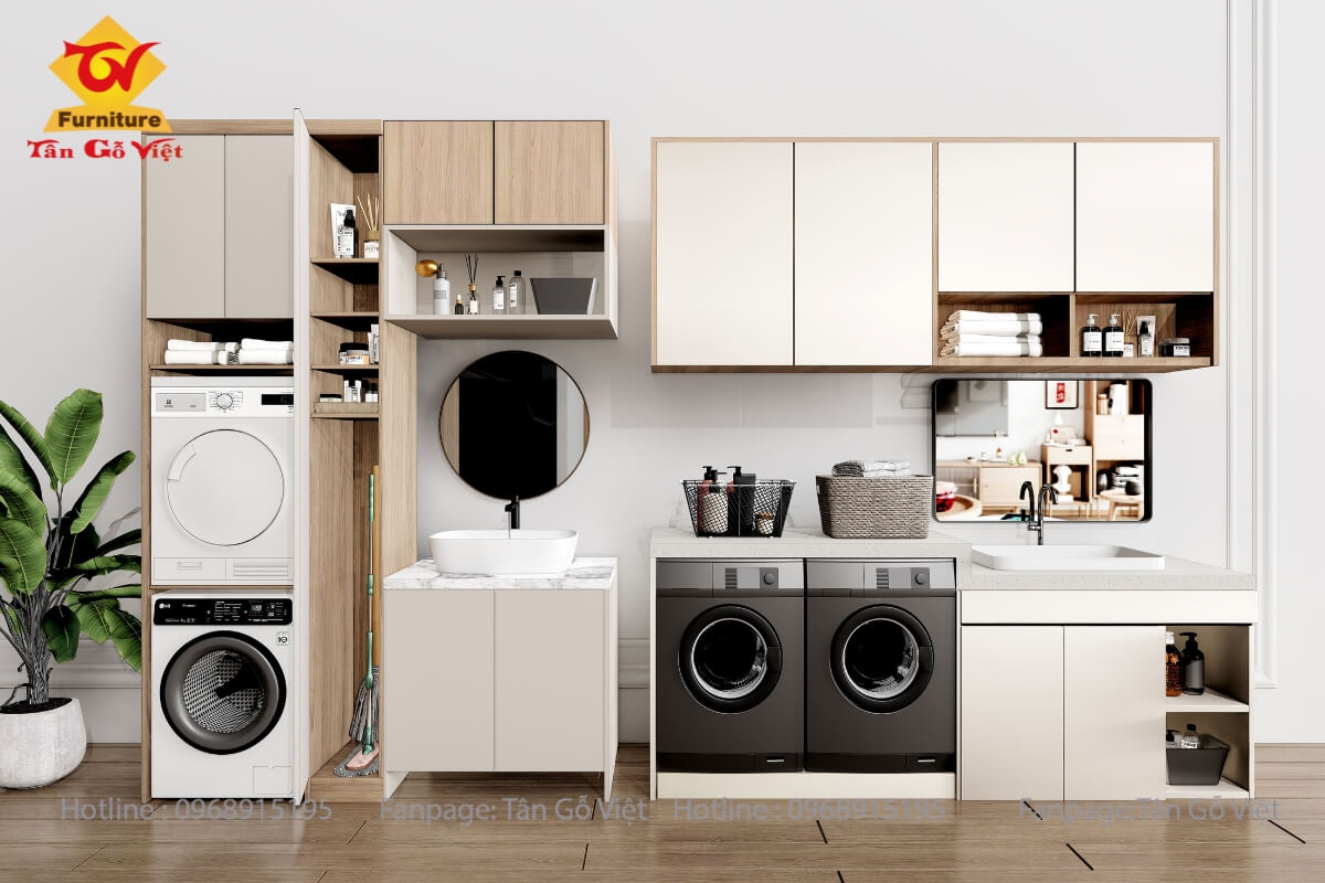 Lợi ích khi sử dụng tủ đựng máy giặt hiện đại
