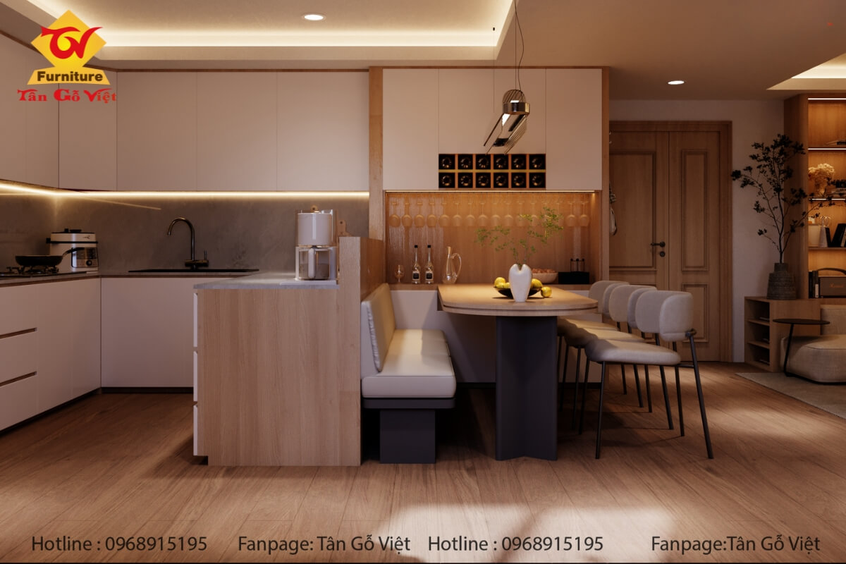 Xu hướng thiết kế nội thất phòng bếp căn hộ chung cư hiện nay