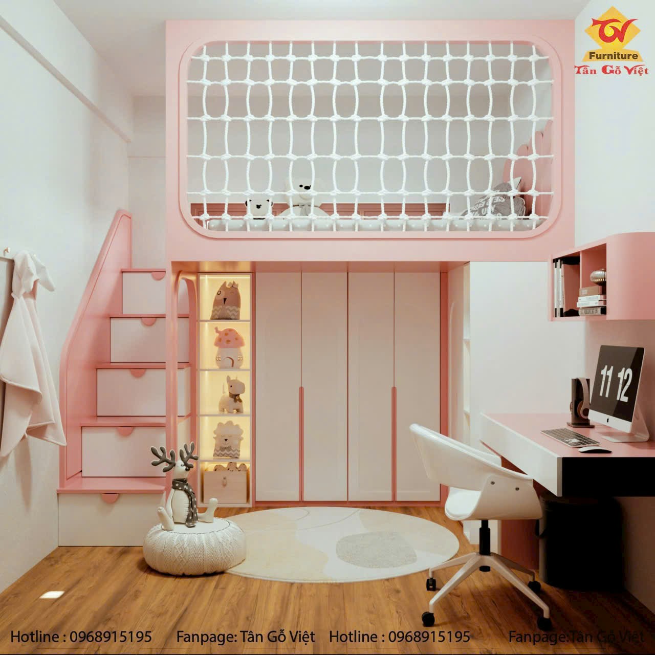 Phòng ngủ cho bé gái đong đầy cá tính và tiện nghi