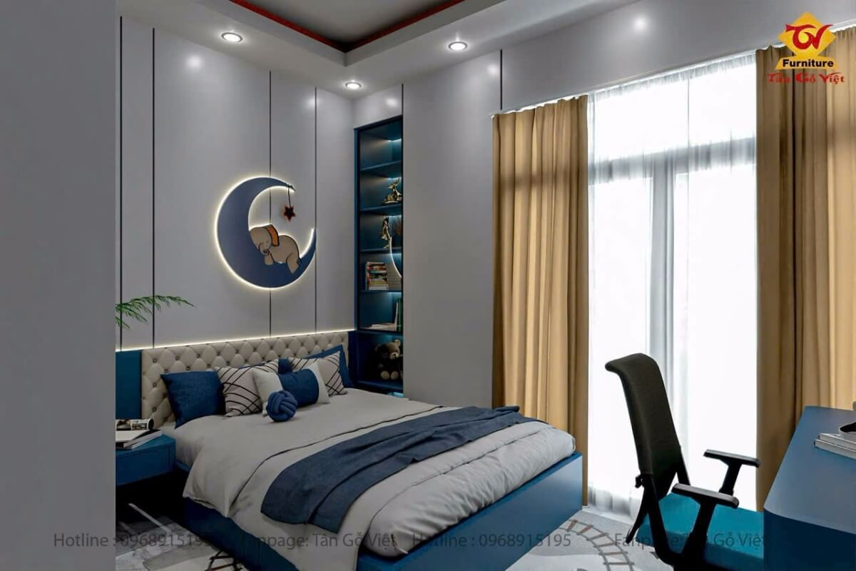 Phong thủy trong thiết kế phòng ngủ chung cho bé trai và gái