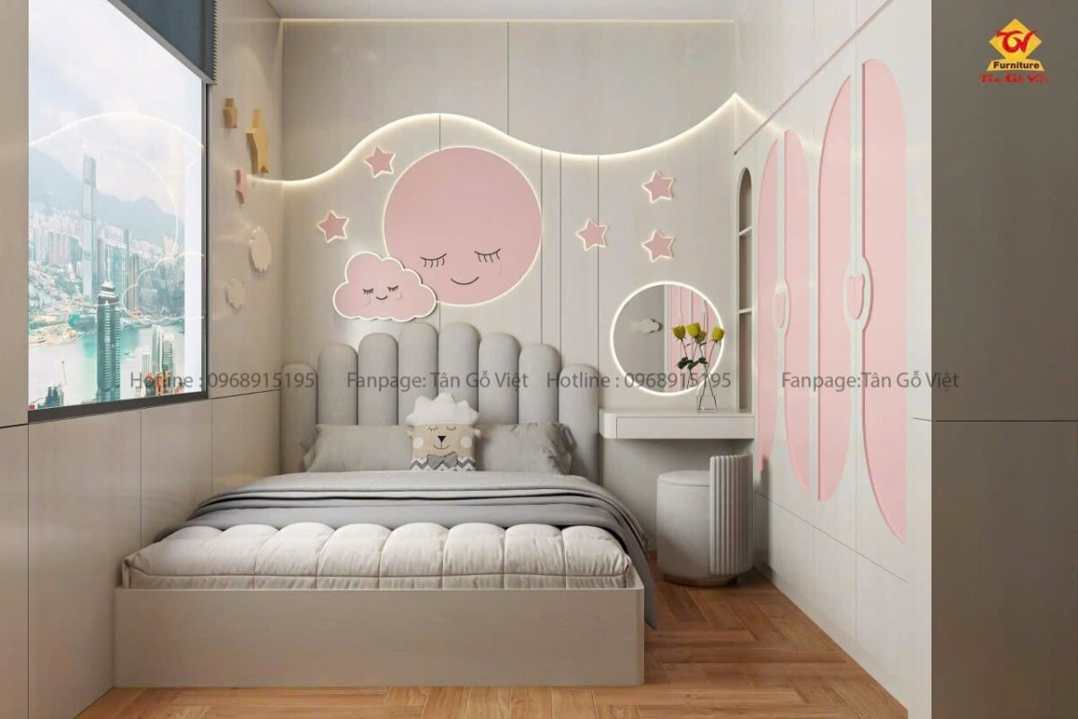 Tạo điểm nhấn qua phong cách thiết kế phòng ngủ bé gái