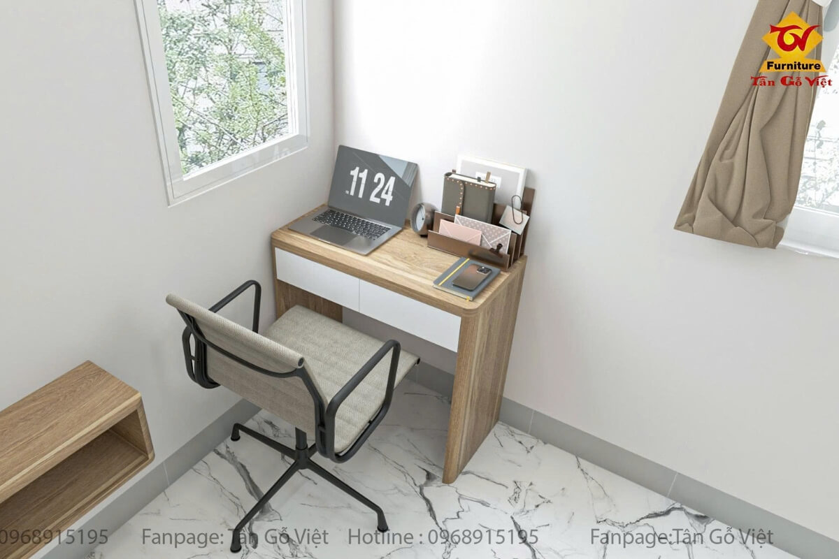 Combo nội thất phòng ngủ có bàn làm việc nhỏ gọn