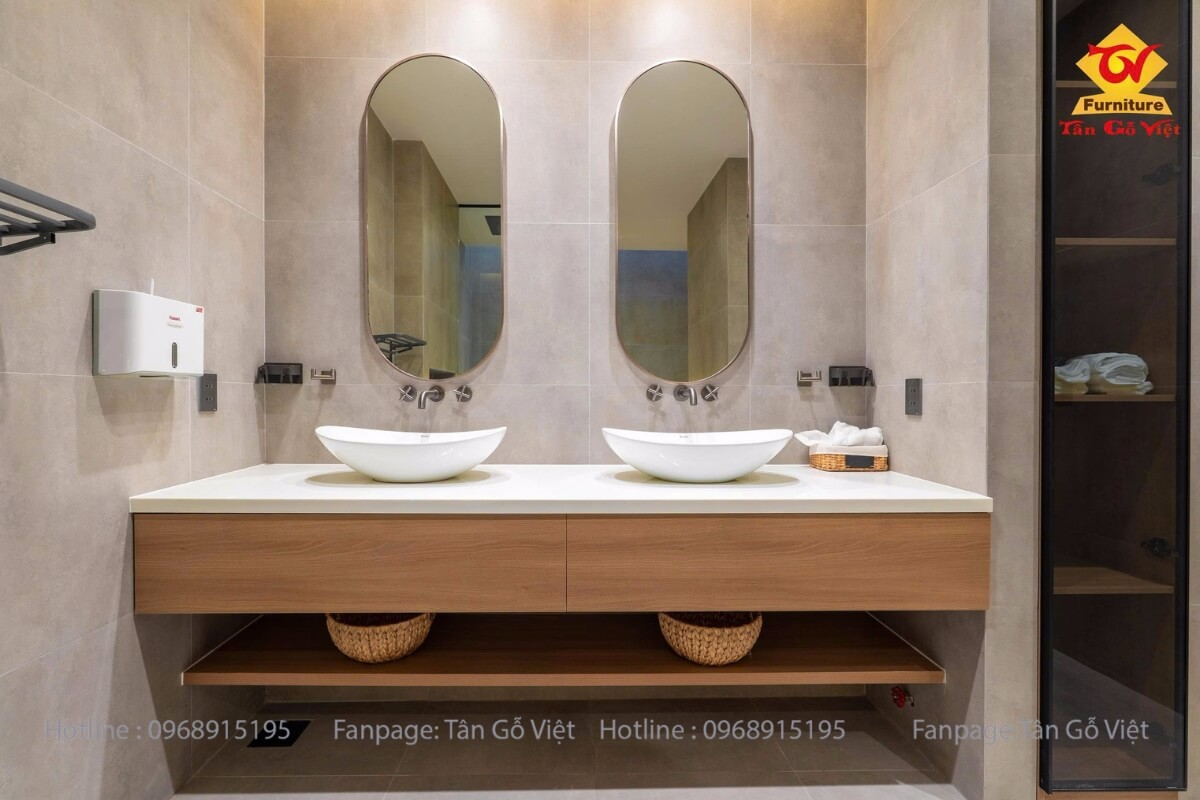 Thi công nội thất Lavabo villa Lagi
