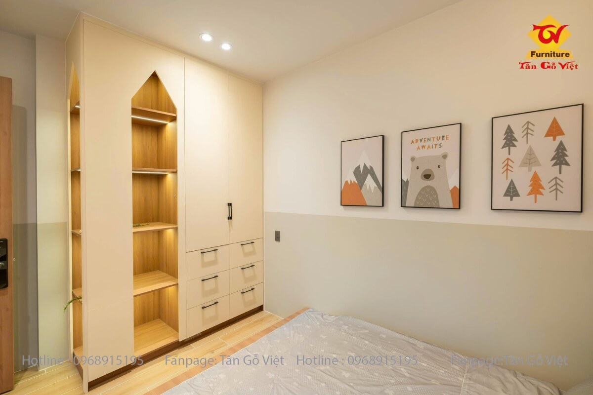 Thi công nội thất phòng ngủ trẻ em villa Lagi
