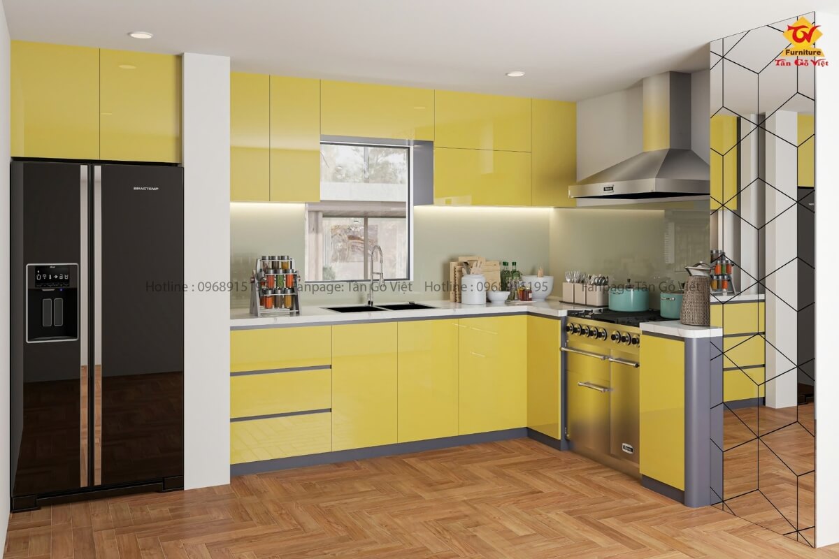 Không gian phòng bếp đơn giản hiện đại với phong cách tối giản