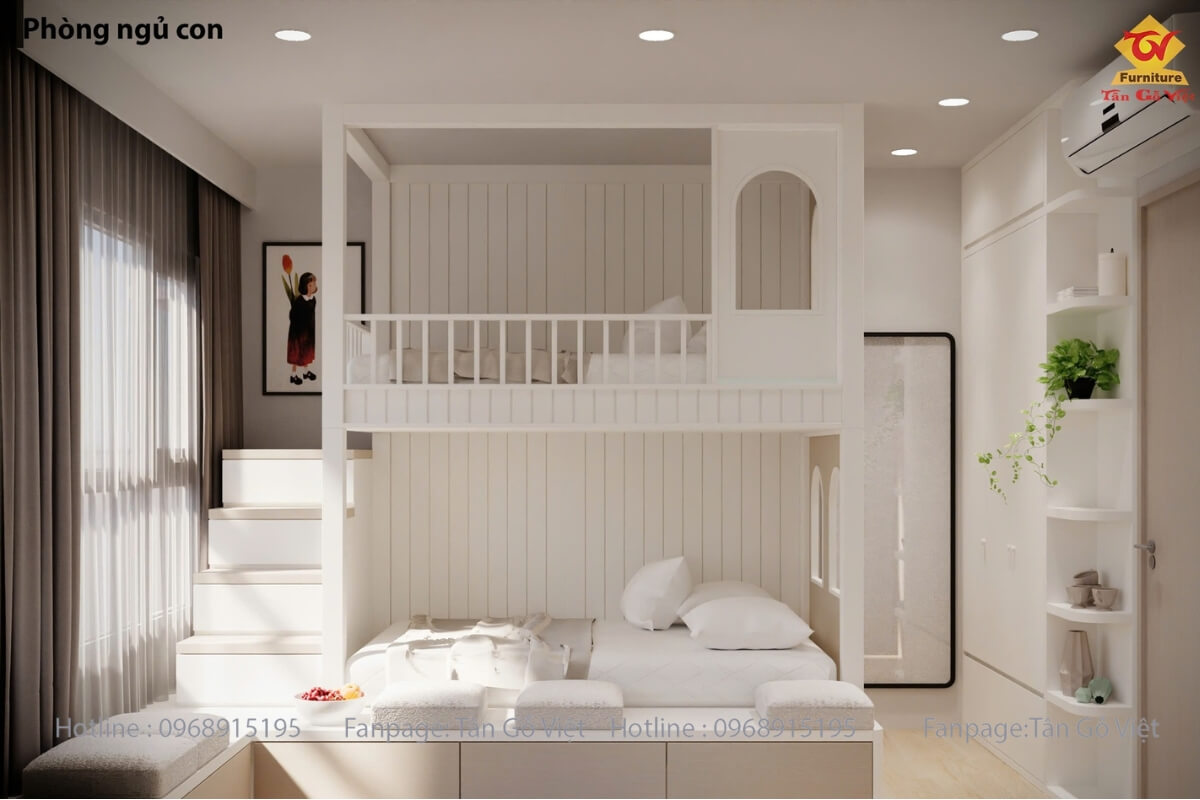 Nội thất căn hộ chung cư phòng ngủ trẻ con