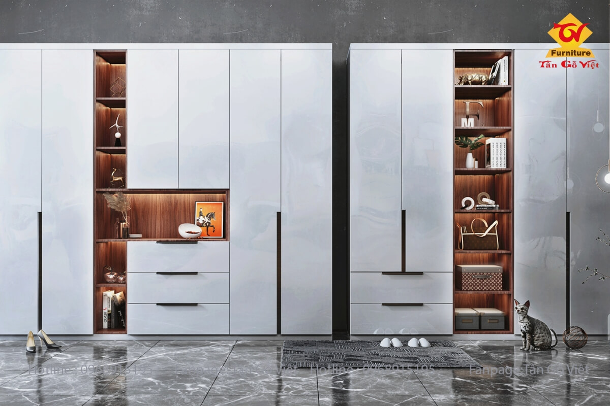 Tủ quần áo gỗ công nghiệp tiêu chuẩn E1